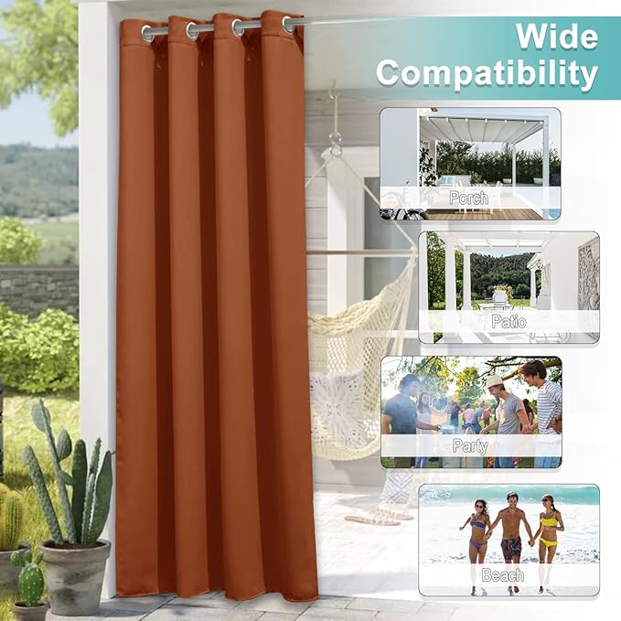 NICETOWN Outdoor Curtain for Patio Waterproof, Thermal Insulated Rustproof - Image 7