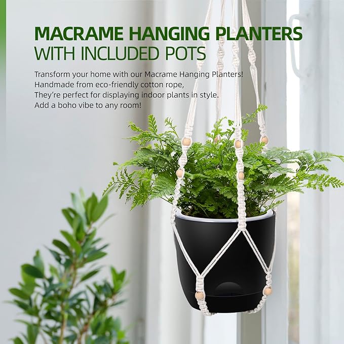 2-Pack 7.1-Inch Self-Watering Hanging Planters - Image 6