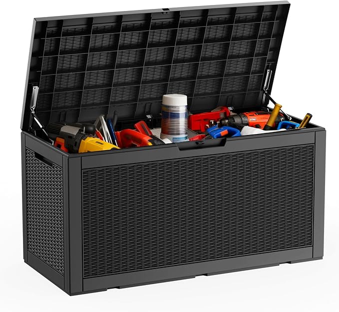 DRATO 100 Gallon Large Deck Box, Outdoor Storage Box by DRATOprovidesawarmandcozy