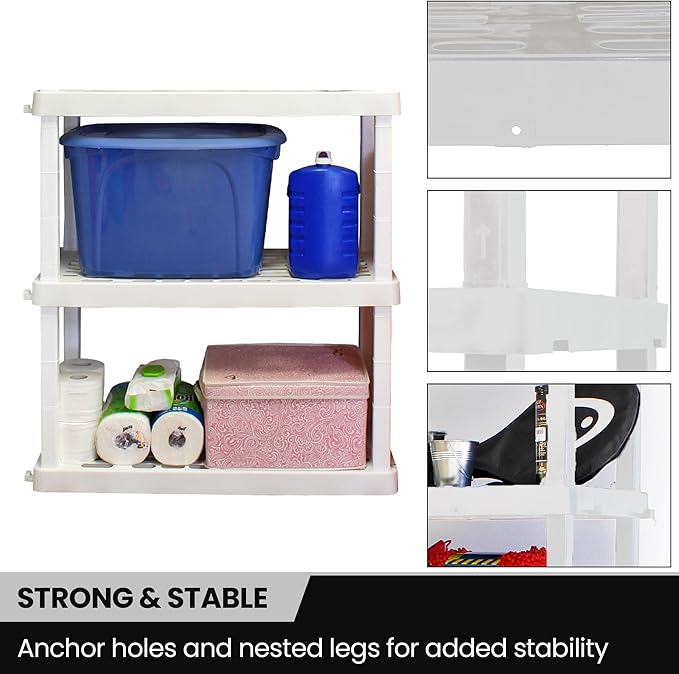 Oskar Heavy Duty Plastic Storage Shelves- - Image 5