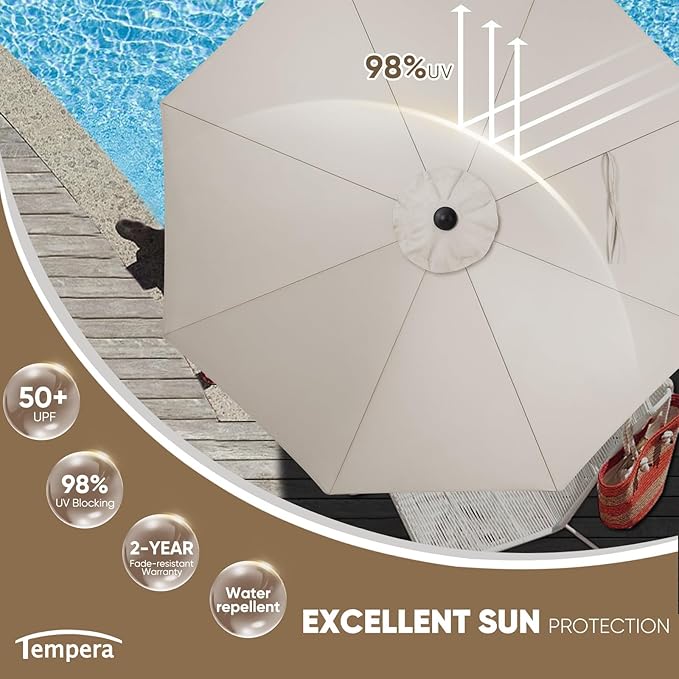 Tempera Patio Market Outdoor Table Umbrella - Image 3