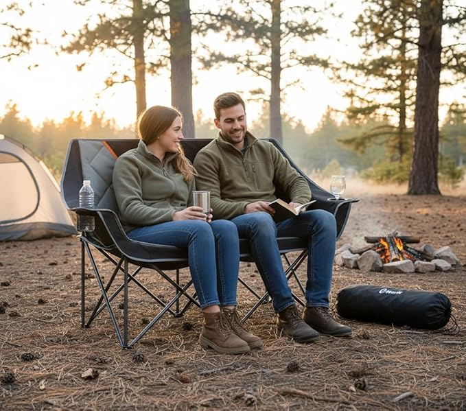 EMERIT Oversized Fully Padded Camping Chair, Heavy Duty 650LB Folding Camping - Image 2