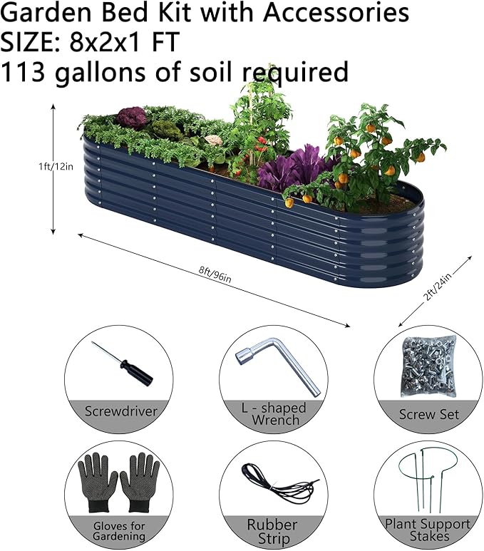 Galvanized Metal Planter Raised Garden Bed Kit - Image 3