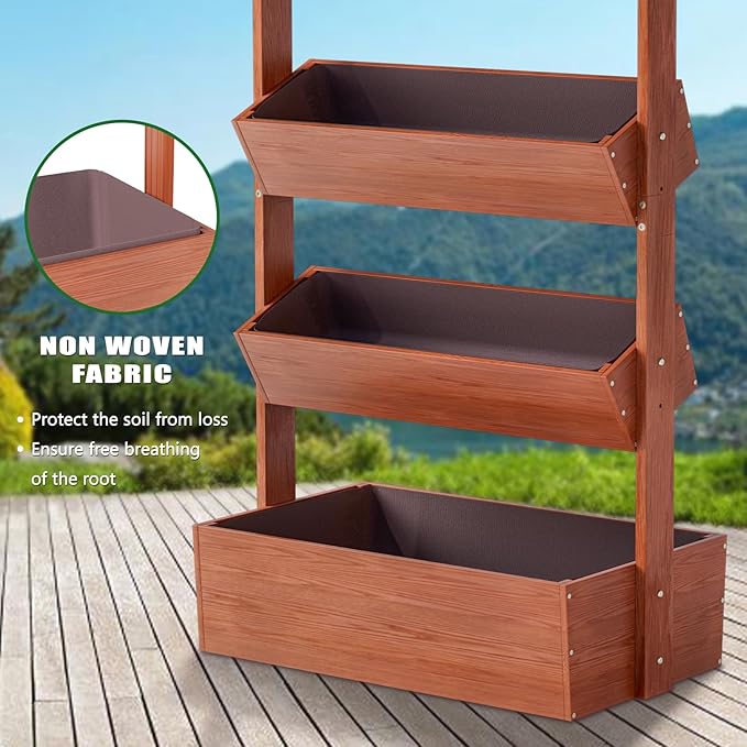 Wooden Vertical Raised Garden Bed, 4 Tier Garden Planters Raised Beds - Image 4