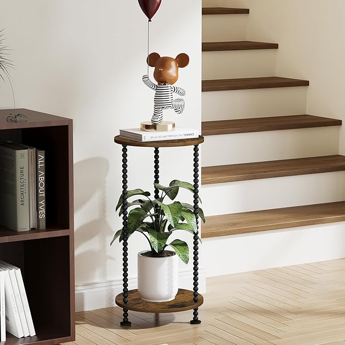YINMIT Plant Stand Indoor, 2 Tier Small Plant Stand, Corner Flower Pot Stand - Image 2