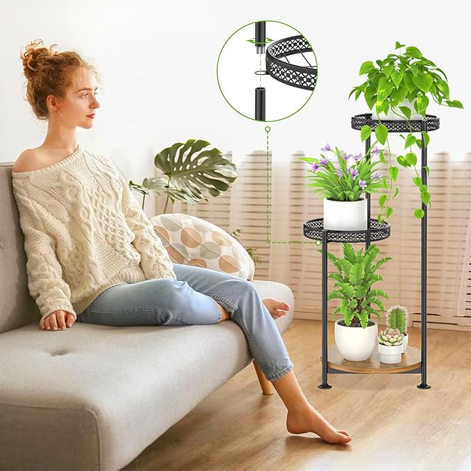 3 Tier Large Plant Stand Indoor Outdoor Clearance, Metal Flower Shelf Pot Holder - Image 5