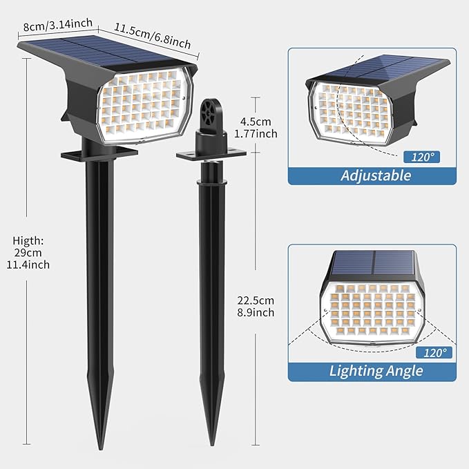 Solar Spot Lights Outdoor Waterproof IP65, 6 Pack Landscape Spotlights - Image 6