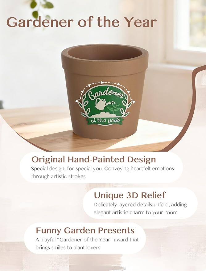 Gardening Gifts for Women: Hand-Painted 3D Art Cute Succulents Planter - Image 4