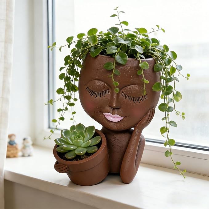 Face Double Plant Pot - Image 6
