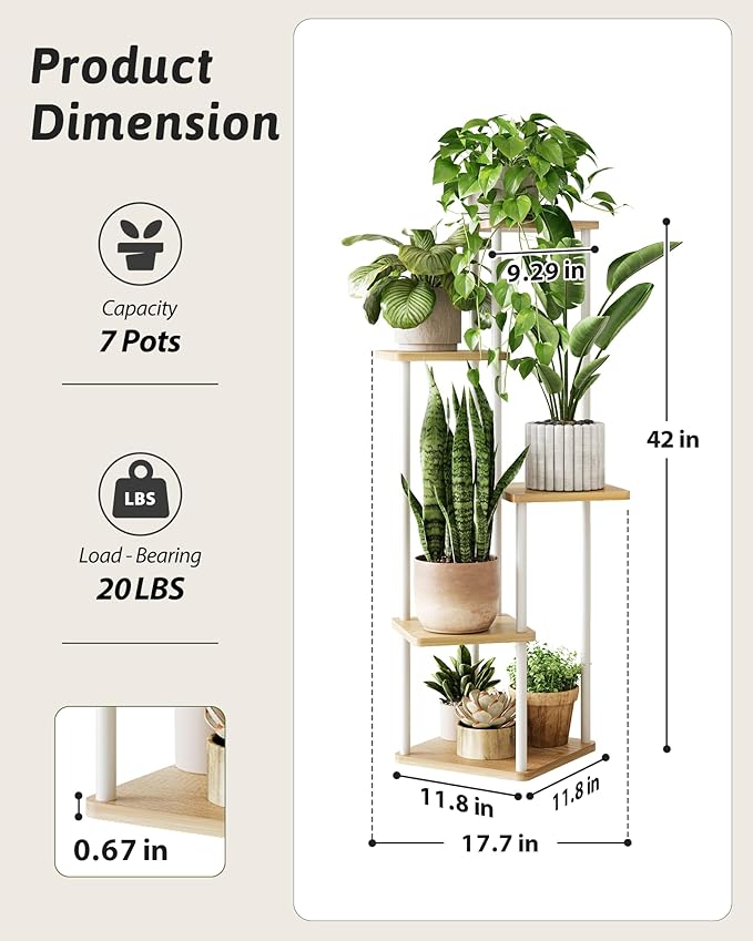 Tall Plant Stand Indoor 5 Tiered Plant Shelf - Image 2