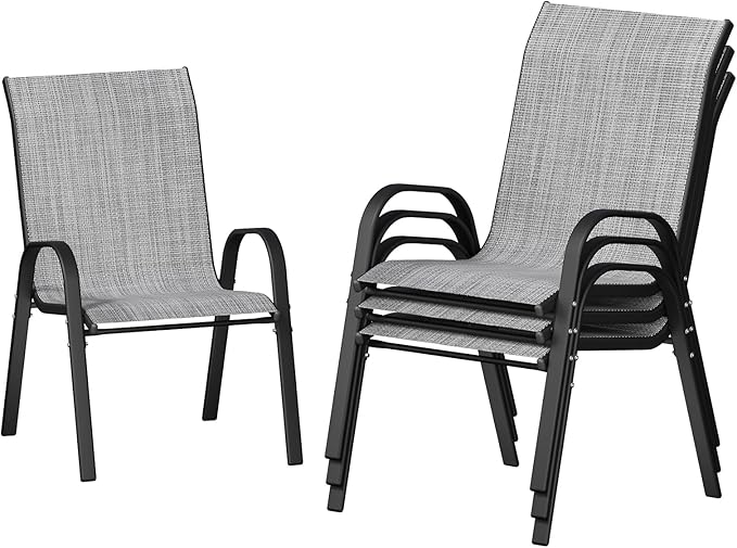 UDPATIO Patio Chairs Set of 4, Stackable Outdoor Dining Chairs by UDPATIO