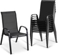 MAMIZO Patio Dining Chairs, Stackable All Weather Teslin Chair, Heavy Duty by MAMIZO