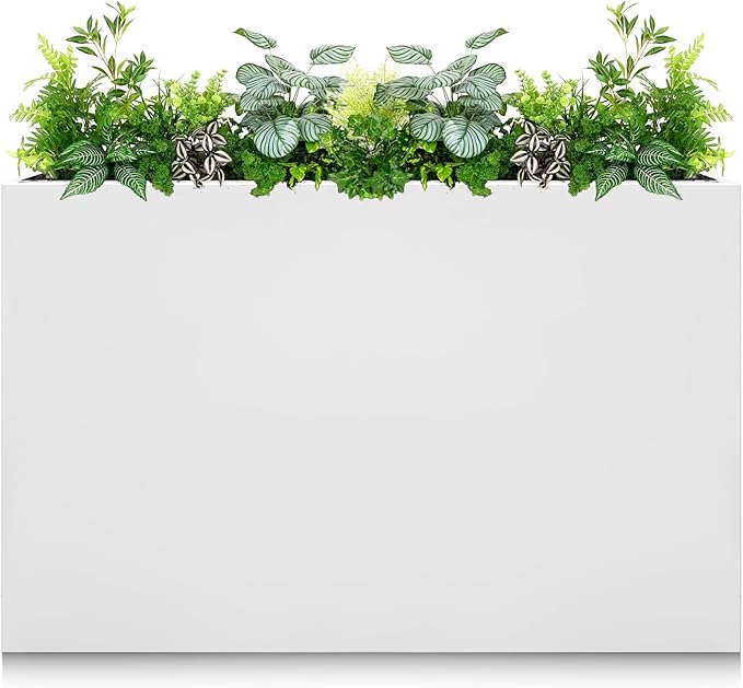 Galvanized Steel Planter Box-No Installation Required Metal Rectangular Block by Zezgeuro