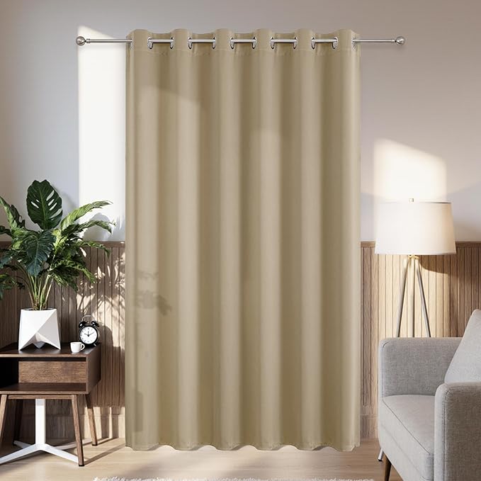 Joydeco Blackout Patio Sliding Door Curtains 84 Inches Long, Grommet Privacy by JOYDECO