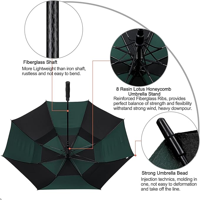 G4Free 47/54/62/68/72 Inch Automatic Open Golf Umbrella Oversize Extra Large - Image 4