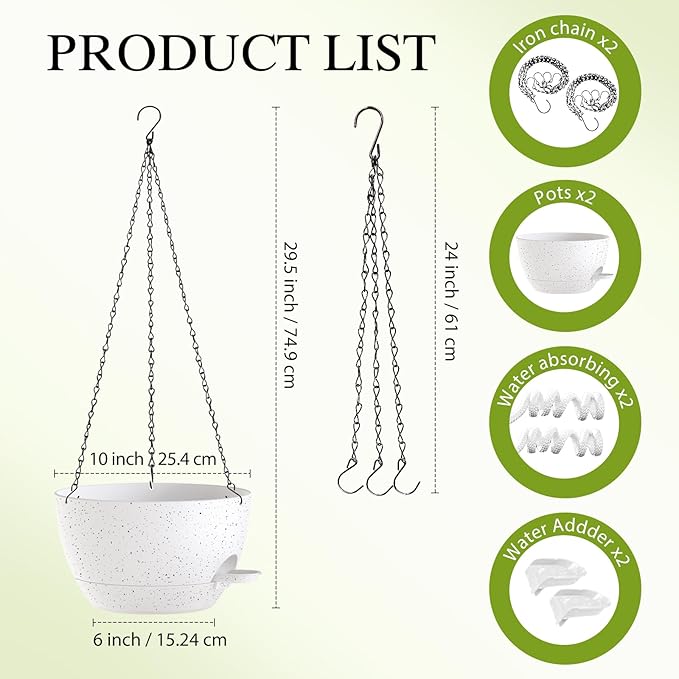 10 Inch Hanging Baskets 2 PC - Image 2