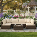 Tangkula 7 Pieces Wicker Patio Furniture Set, All-Weather Outdoor Rattan by TANGKULA