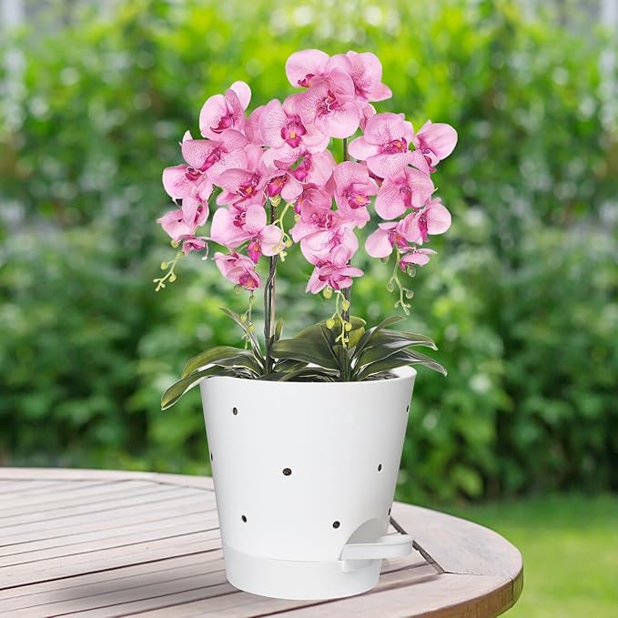 Orchid Pots with Holes, 6 Inch Self Watering Orchid Pot 2 Pack Plastic Plant - Image 7