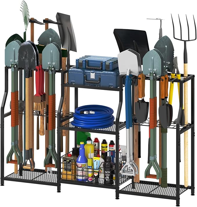 keomaisyto Garden Tool Organizer, Heavy Duty Yard Tool Tower Rack by keomaisyto
