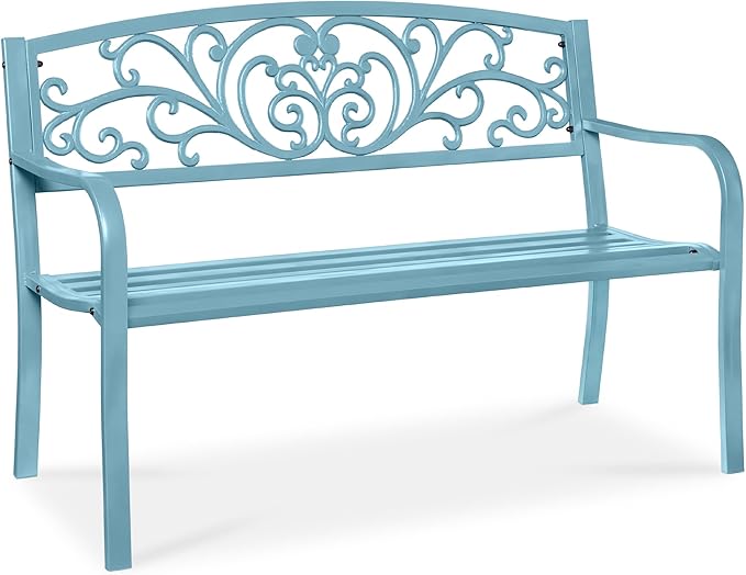 Best Choice Products Outdoor Bench Steel Garden Patio Porch Furniture by BestChoiceProducts