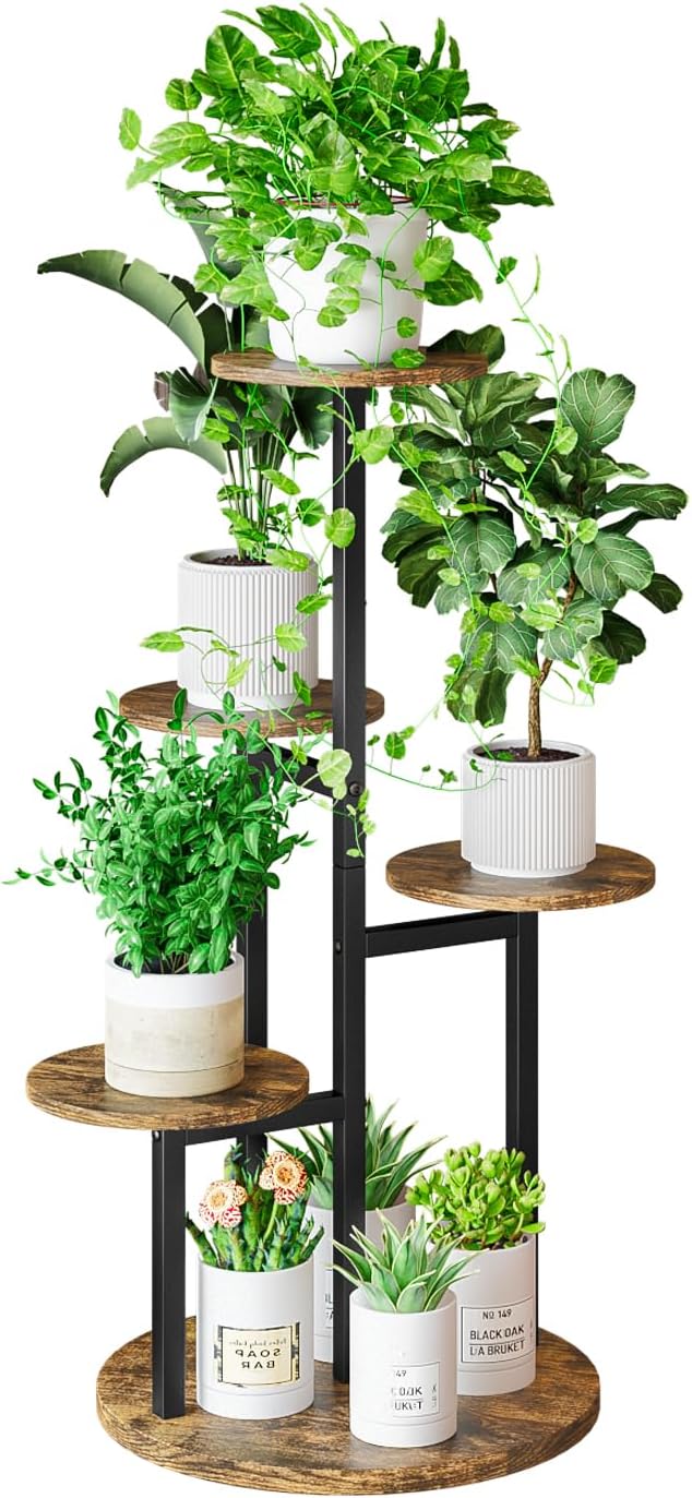 Plant Stand Indoor 5 Tier 8 Potted Multiple Flower Pot Holder by INGIORDAR