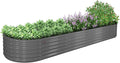 A ANLEOLIFE 12X3X1.5 ft Galvanized Raised Garden Beds Outdoor, Oval Extra Large by AAnleolife