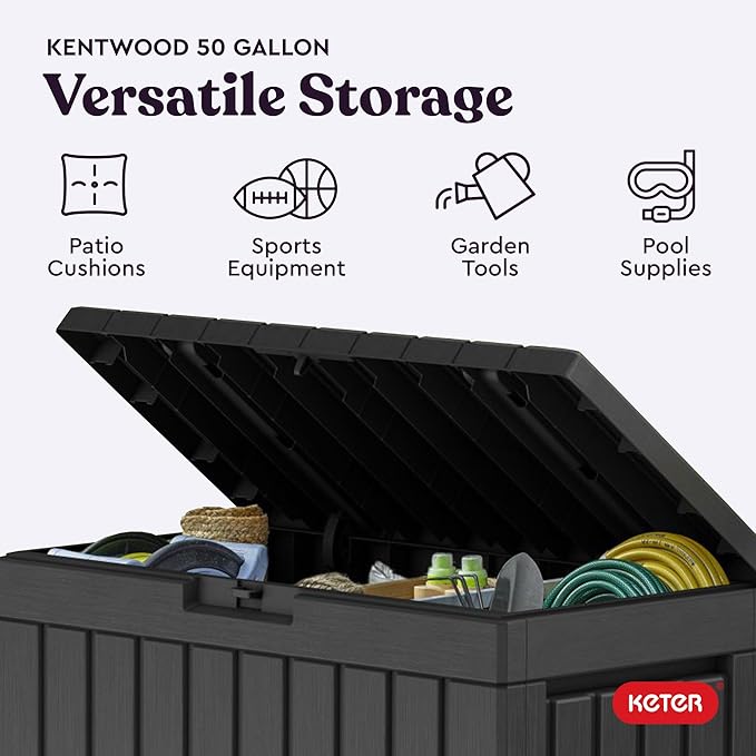 Keter Kentwood 50 Gallon Resin Deck Box - Image 4