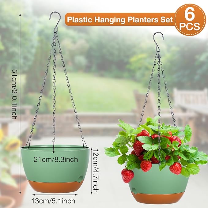 Mumufy 6 Pcs 8 Inch Hanging Planters - Image 2