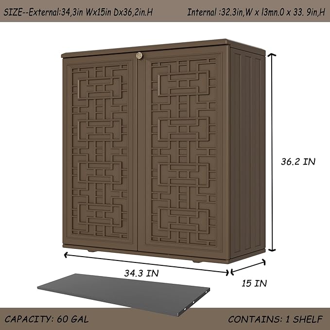 Storage Box Outdoor Caninet, Resin Indoor Storage Box Waterproof Outdoor - Image 4
