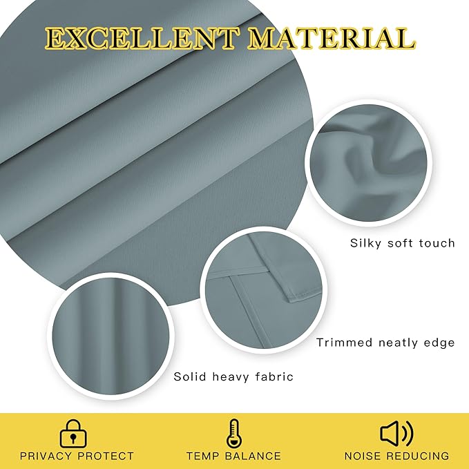 NICETOWN Extra Wide Patio Door Curtain 84 inch Long - Image 3