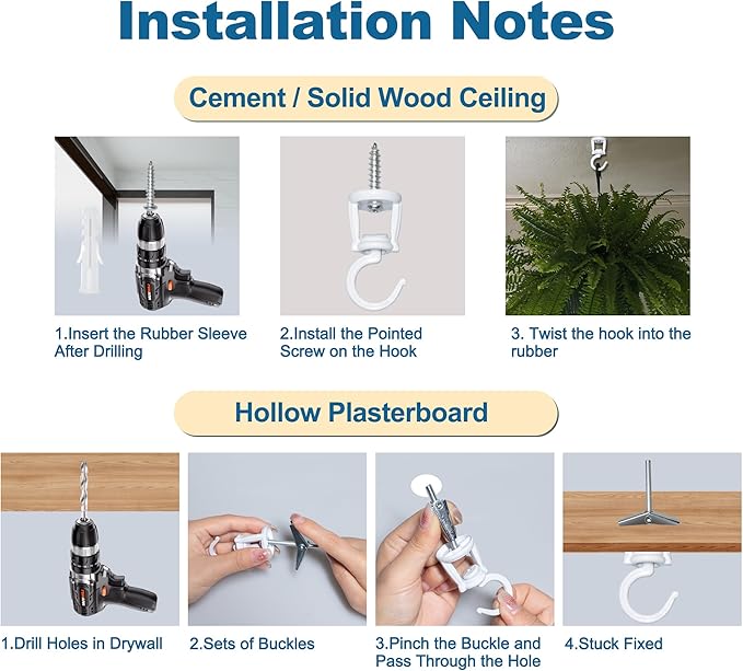 ONIKK Ceiling Hooks for Hanging Plants, Heavy Duty Metal Plant Hooks, Screw in - Image 4