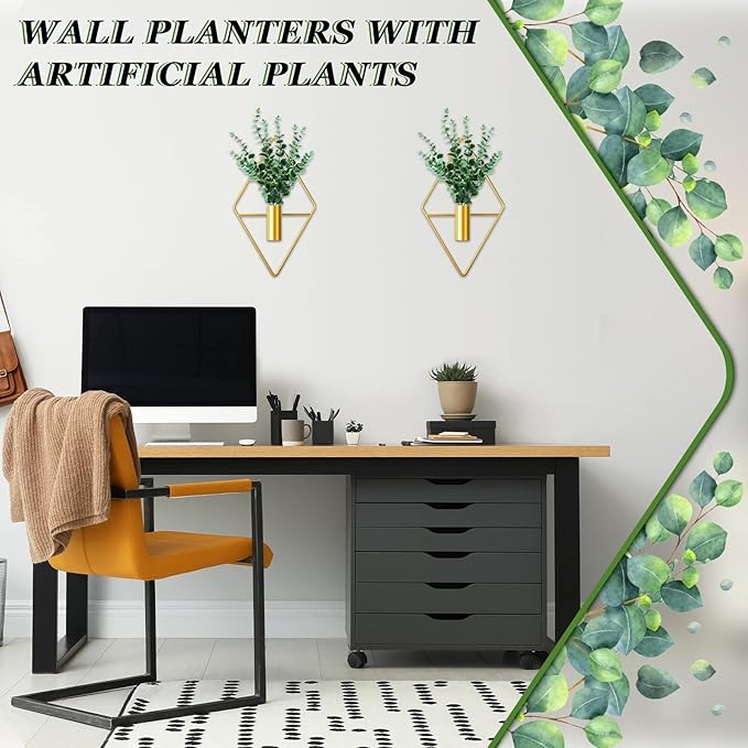 2 Pieces Gold Wall Decor Hanging Planters - Image 6