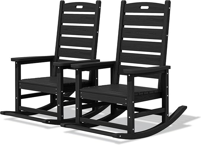 SERWALL Outdoor Rocking Chair Set of 2, Oversized Rocking Chair by SERWALL