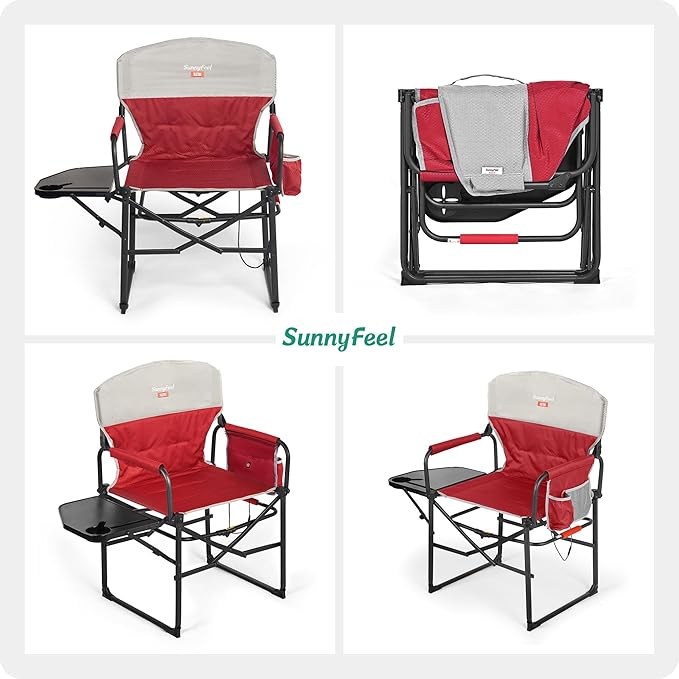 SUNNYFEEL Heated Camping Directors Chair, Heavy Duty, Oversized Portable - Image 7