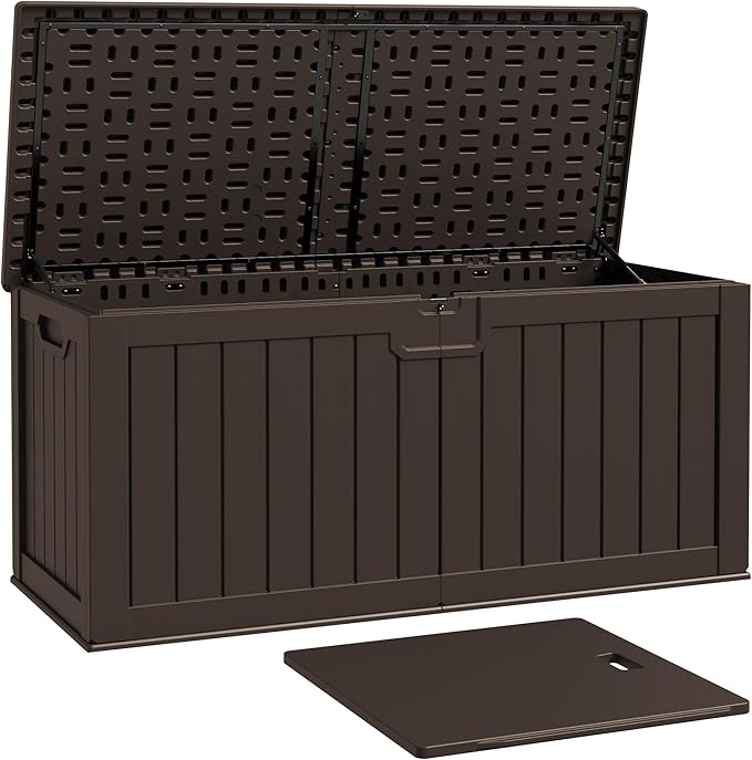 Patiowell 240 Gallon Large Outdoor Storage Box, Waterproof Deck Box by Patiowell