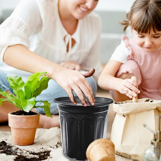 60 Pack 1 Gallon Nursery Plant Pots, Thickened Flexible Plastic Seedling Pot - Image 7