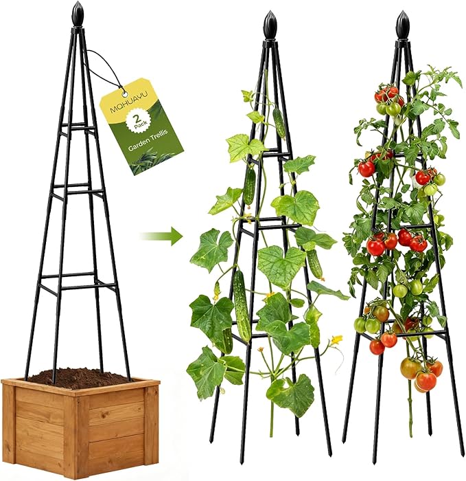 2 Pack Garden Trellis for Climbing Plants Outdoor, Vegetables by MQHUAYU