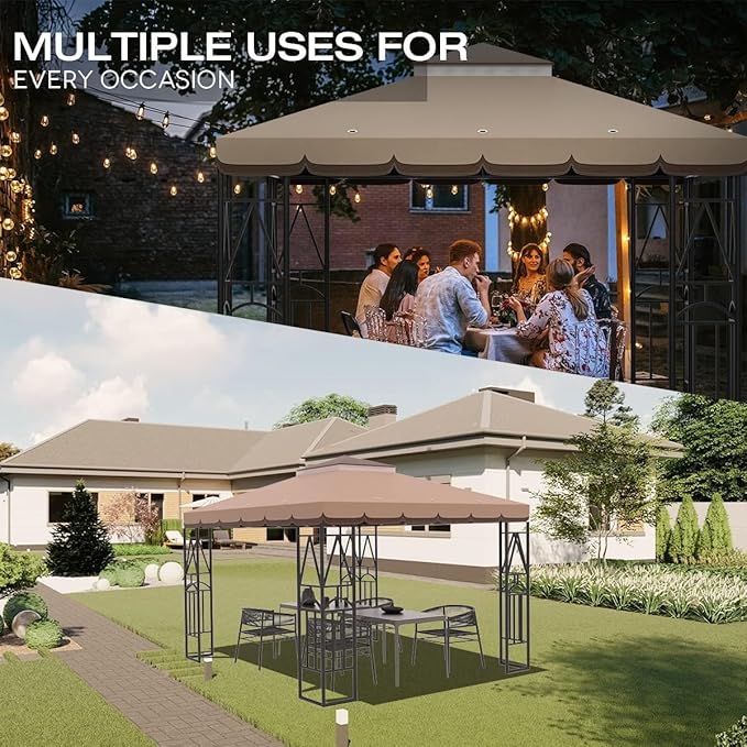 10x10 Canopy Replacement Top Double Tiered Gazebo Cover - Image 5