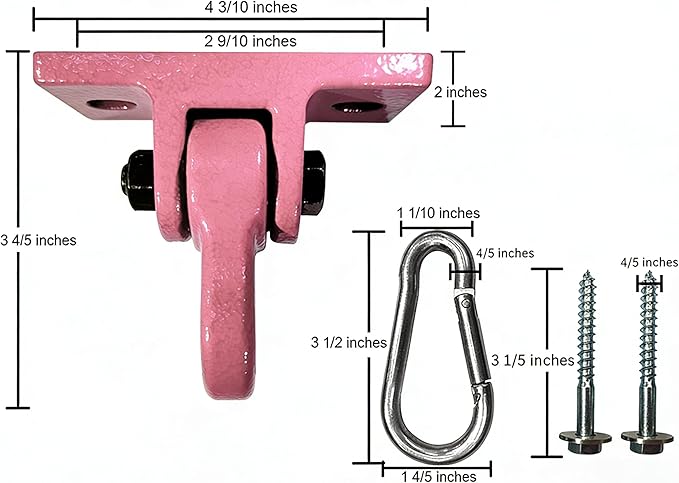 Heavy Duty Pink Swing Hangers Screws Bolts Included Over 5000 lb Capacity - Image 4
