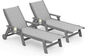 SERWALL Textilene Patio Chaise Lounge Chair Set of 2, 5 Positions Outdoor by SERWALL