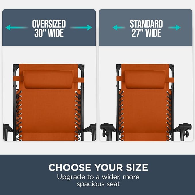 Best Choice Products 30” Wide Folding Zero Gravity Outdoor Recliner Patio - Image 4