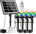 MEIHUA Solar Spot Lights Outdoor Color Changing, 4 in 1 Landscape Lighting RGB by MEIHUA