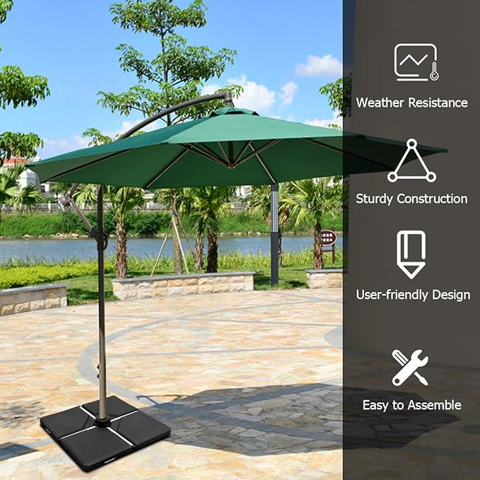 Tangkula 4PCS Patio Cantilever Offset Umbrella Base Weight Stand, 238lbs Square - Image 7