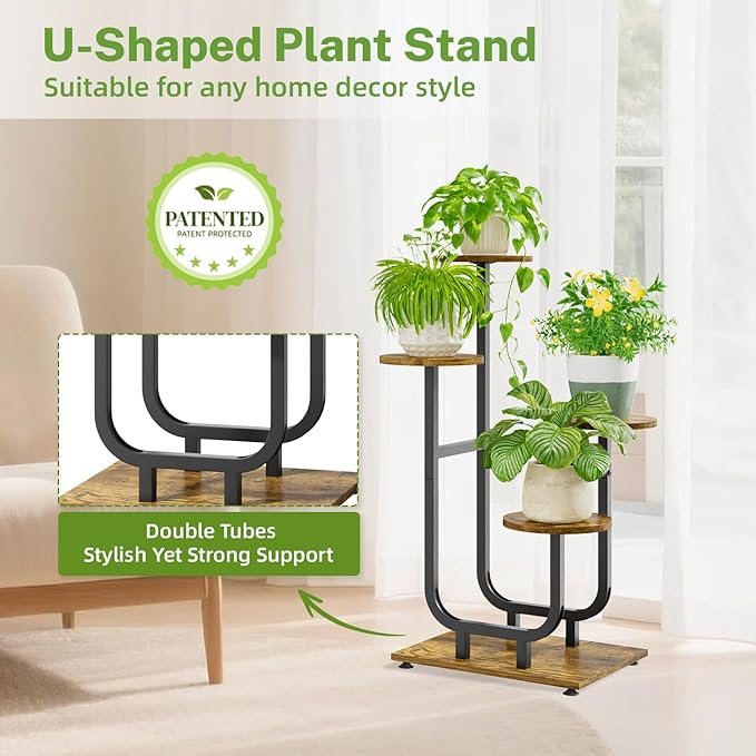 iDavosic.ly 4 Tier Plant Stand Indoor, Corner Tiered Multiple Flower Holder - Image 5