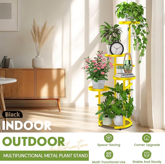 TOSKING 5 Tier Metal Plant Stand Indoor， Plant Shelf, Corner Shelf Flower Pot - Image 9