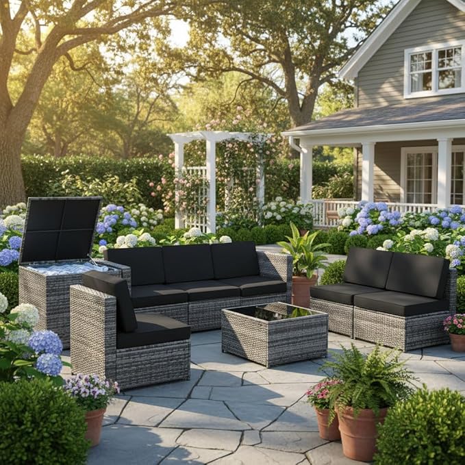 Tangkula 8 Pieces Wicker Patio Furniture Set by TANGKULA