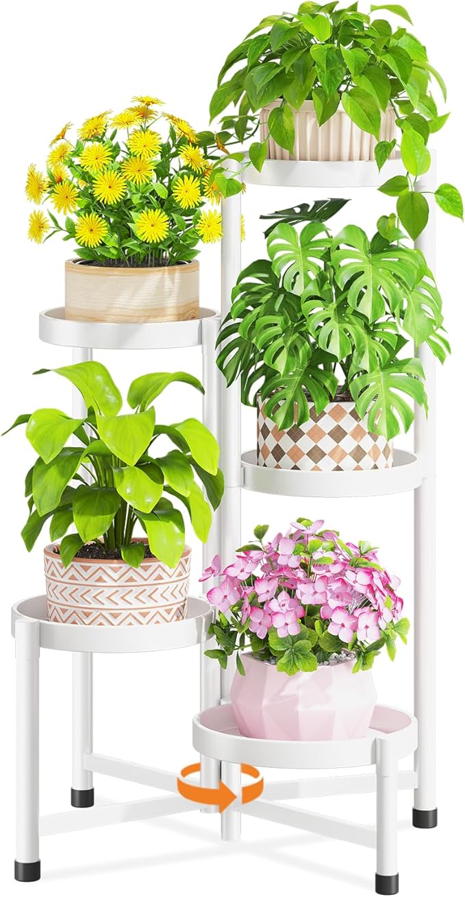 LASZOLA 5 Tiered Folding Tall Plant Stand Indoor by LASZOLA