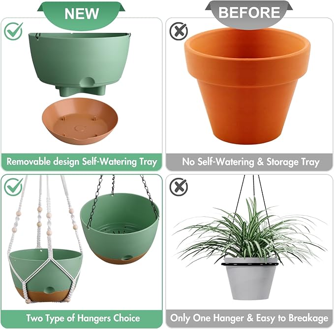 Set of 2-10 Inch Hanging Planters - Image 6