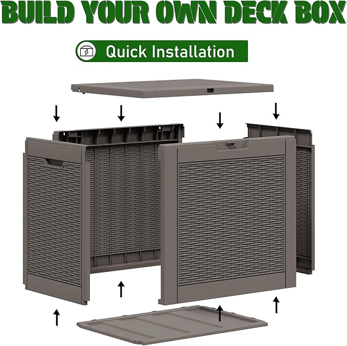 Outdoor Storage Box, Resin Deck Boxes Indoor and outdoor, Waterproof Storage - Image 4