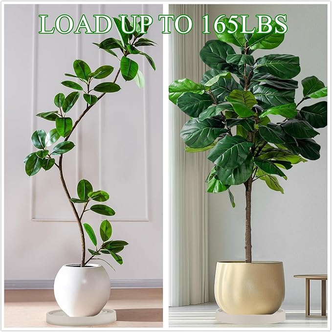 2 Pack Plant Caddy with Wheels, Flower Pot - Image 5